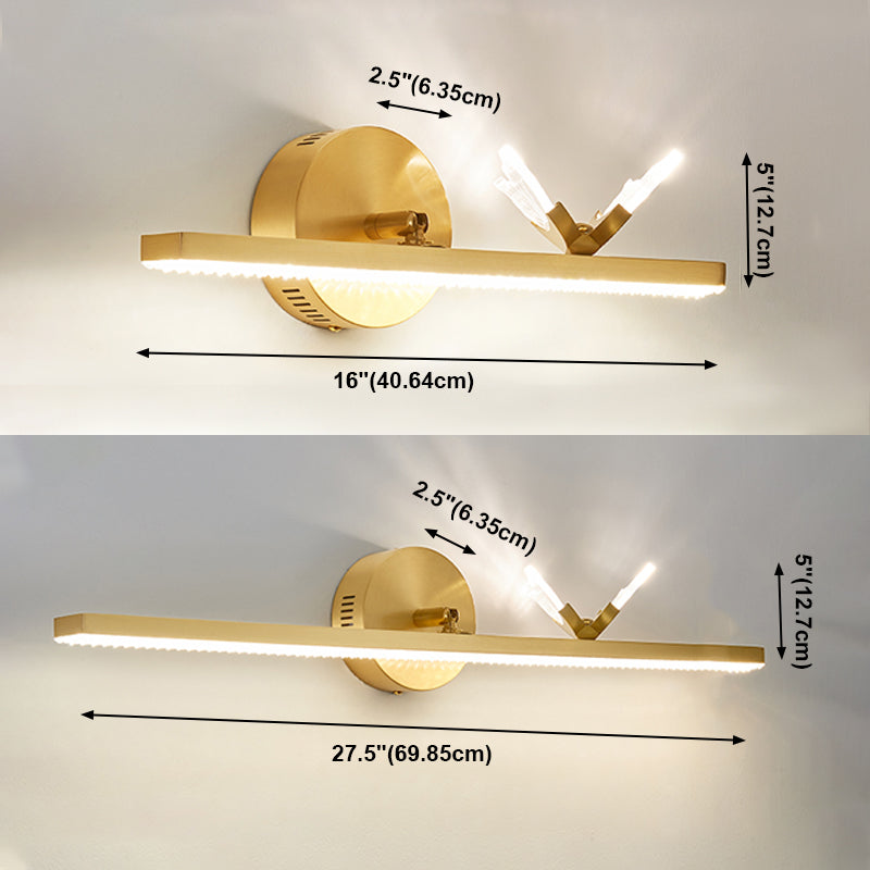 Moderne Kupfer lineare Wandmontage Leuchte 1-Licht-Wandlampe für Badezimmer