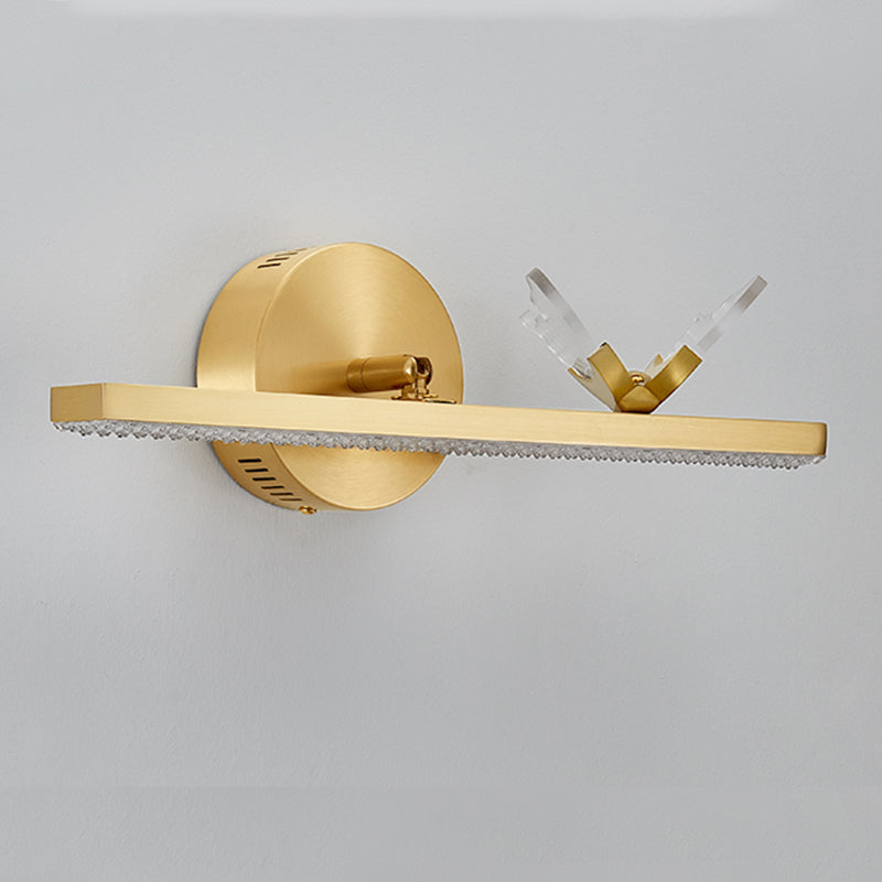 Modern Copper Linear Wall Mount Light Fixture 1-Light Wall Lamp for Bathroom