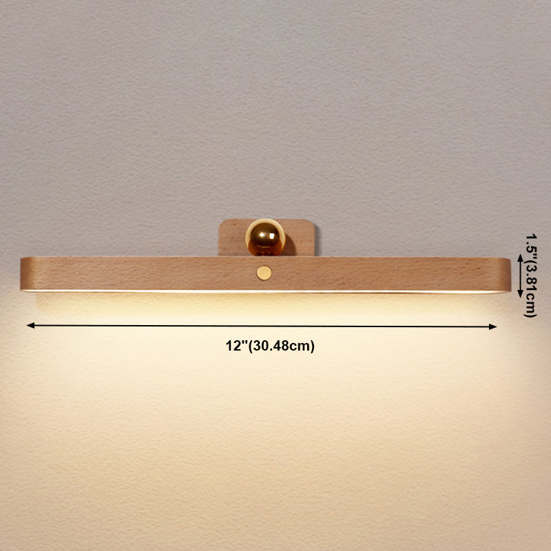 Wood Linear Wall Lamp Sconce Minimalism Sconce Light Fixture for Bathroom