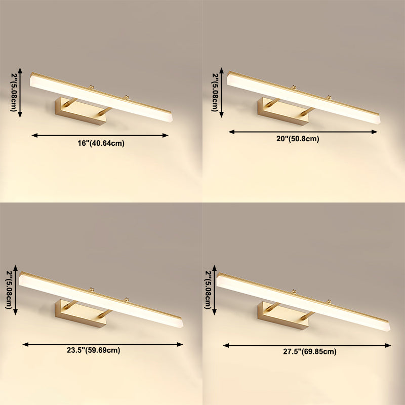 Metallic Bar Eitelkeitlicht zeitgenössische LED -Wandhalterung für Badezimmer