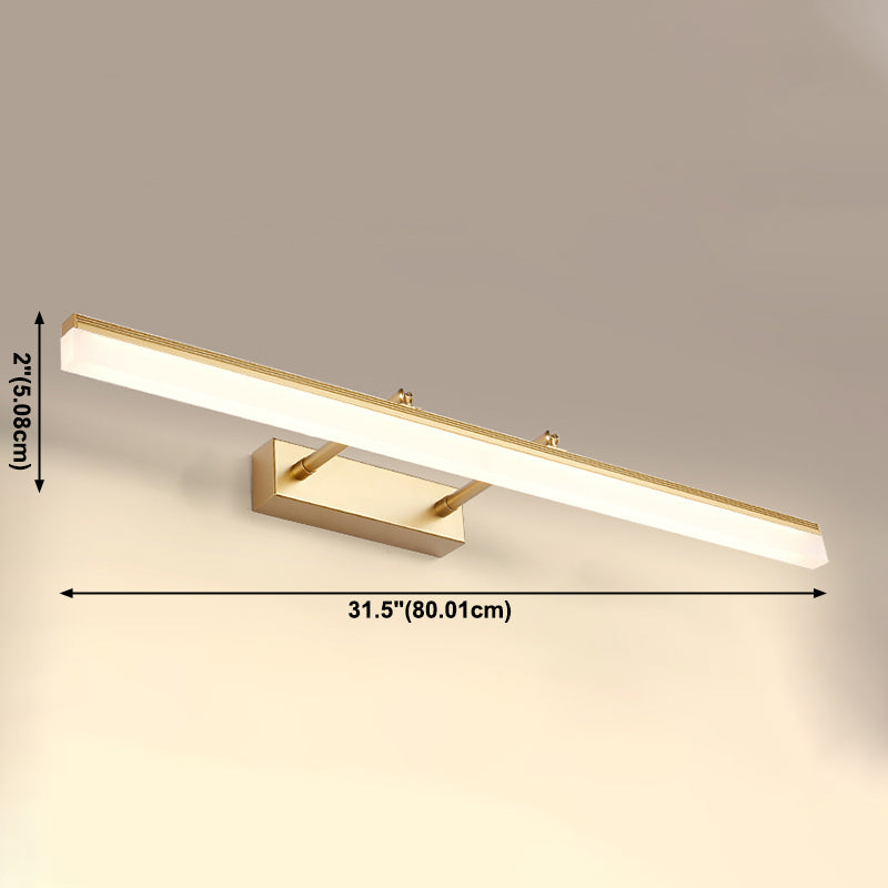 Metallic Bar Vanity Light Contemporary LED Wall Mount Lamp for Bathroom