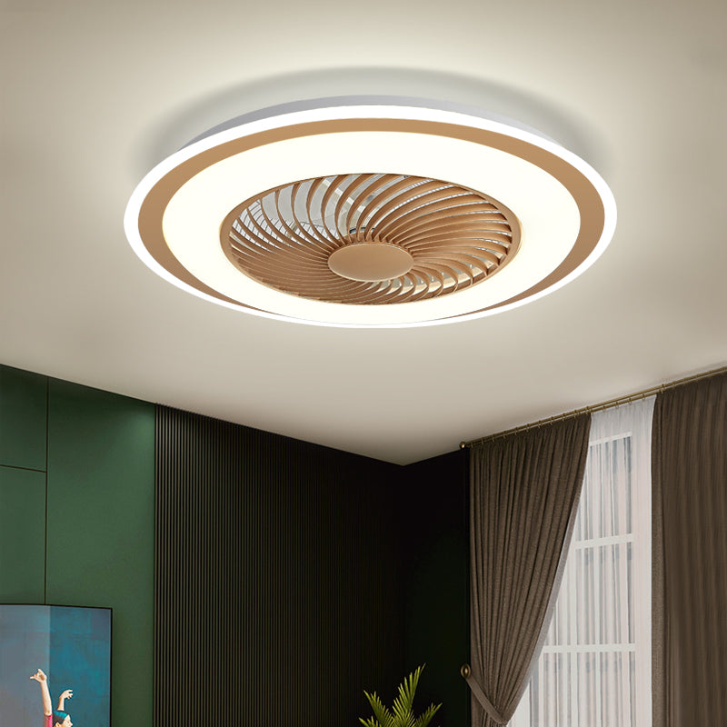 Dortoir rond ventilateur de plafond LED métallique