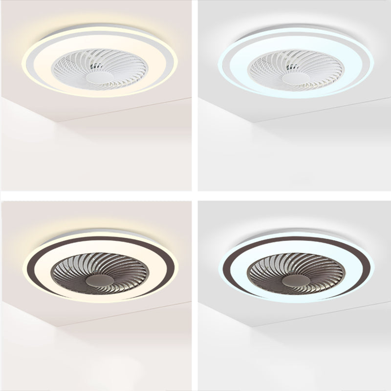 Dortoir rond ventilateur de plafond LED métallique