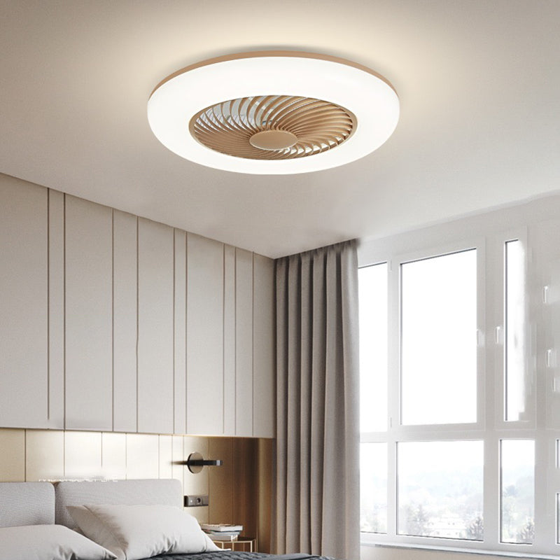 Dortoir rond ventilateur de plafond LED métallique