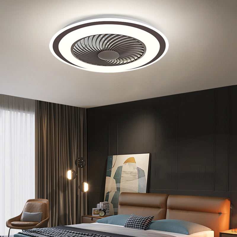 Dortoir rond ventilateur de plafond LED métallique