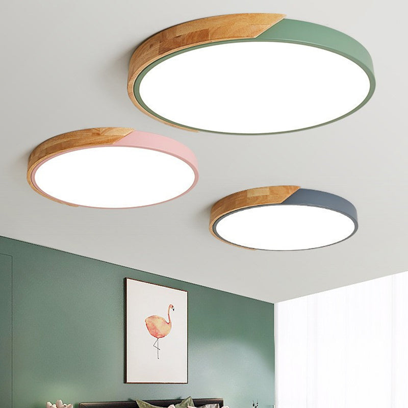 Round Shade 1-Light Flush Mount Moderne Einfache Art Flush Mount Deckenleuchten