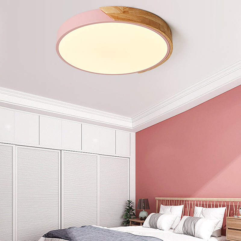 Round Shade 1-Light Flush Mount Modern Simple Style Flush Mount Ceiling Light Fixtures