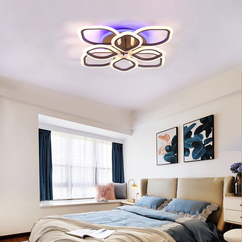 LED-Deckenlampe mit Blumenmotiven zeitgenössische Acrylspülung Hell in Braun für Schlafzimmer