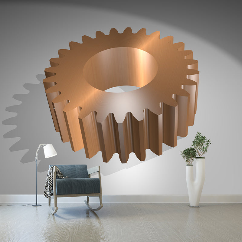 Gear Wall Mural for Sitting Room Industrial Wall Decor, Customized Size Available