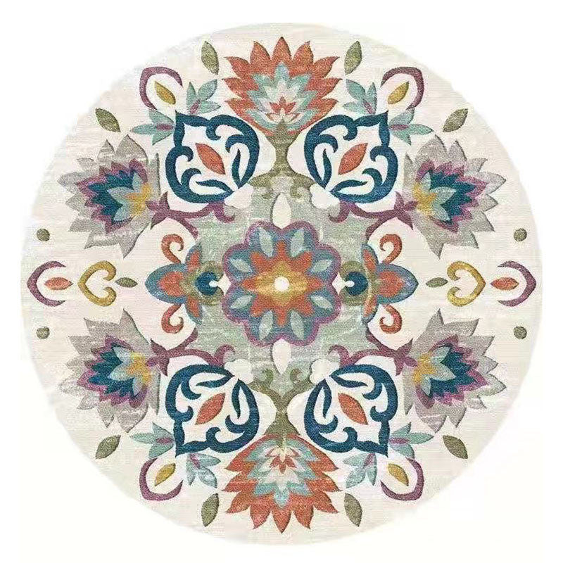 Marokko weißer Fläche Teppich Americana Muster Polyester Fläche Teppich Nicht-Schlupf-Backing Teppich für Wohnkultur