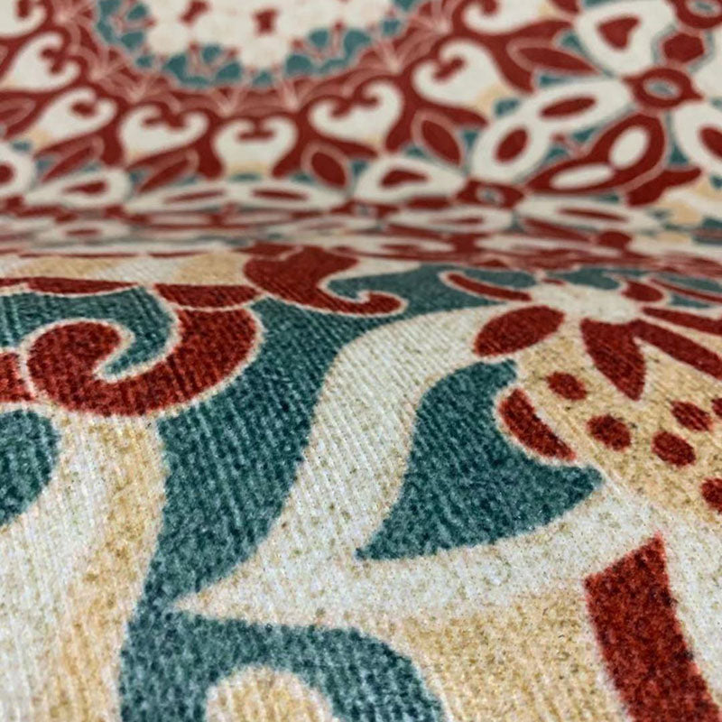 Morocco White Area Rug Americana Pattern Polyester Area Carpet Non-Slip Backing Rug for Home Decor