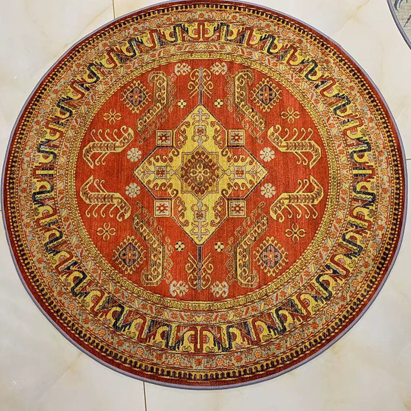 Rug de fantaisie Maroc Americana Imprimer la zone polyester tapis lavable de soins faciles pour le salon