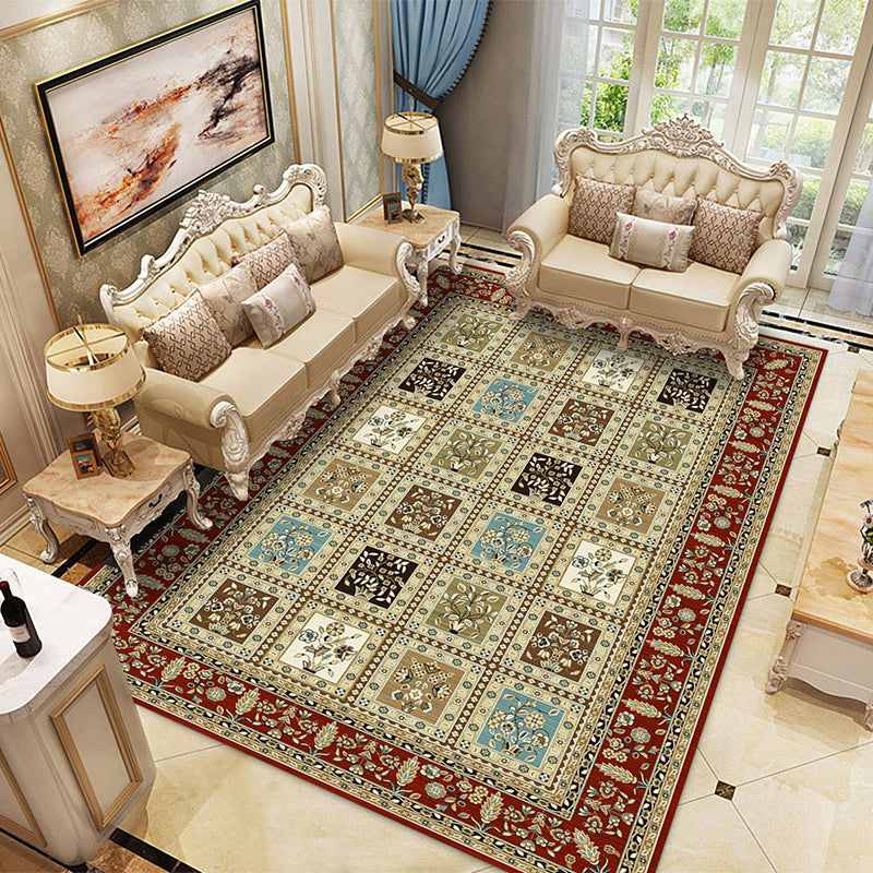 Traditioneller marokkanischer Fliesenteppich Polyester Fläche Rugfärbung Resistent Innenteppich für Wohnzimmer