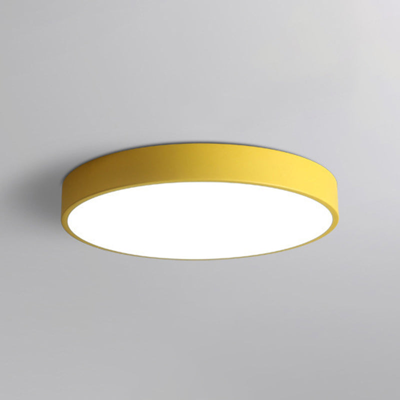 Nordic Macaroon Round Shade 1-Light Flush Mount Acrylic Flush Mount Light