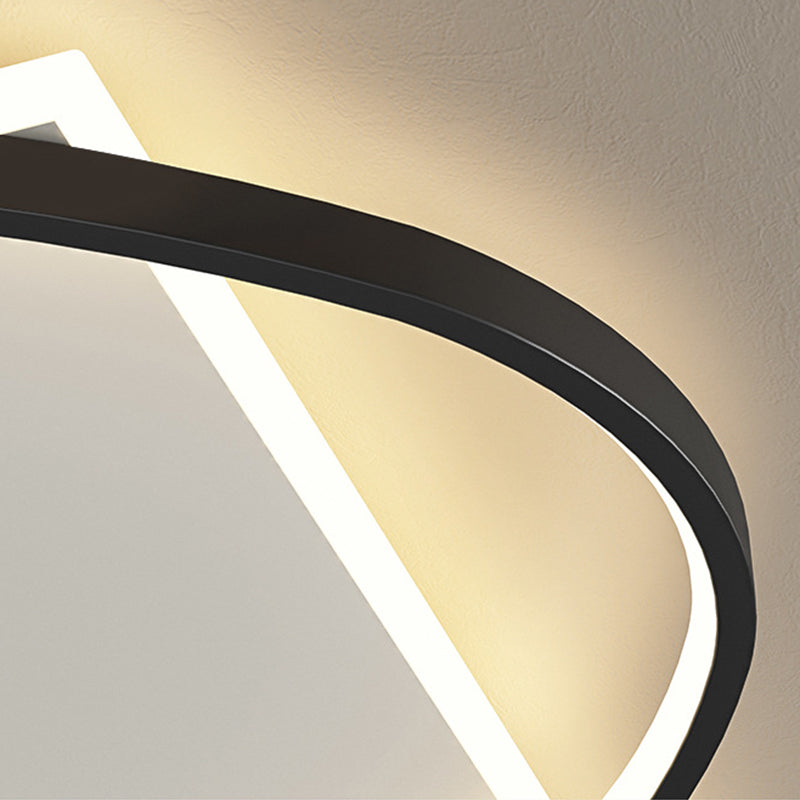 Acrilico LED Flush Mount in Modern Creative Iron Geometric Massimale Light in Nero e Bianco