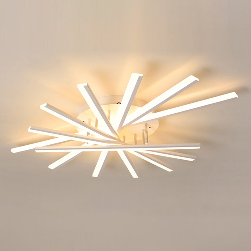 Modern minimalistisch LED Lineair plafondlicht Smeedijzeren binnenspoeling Mount met acrylschaduw