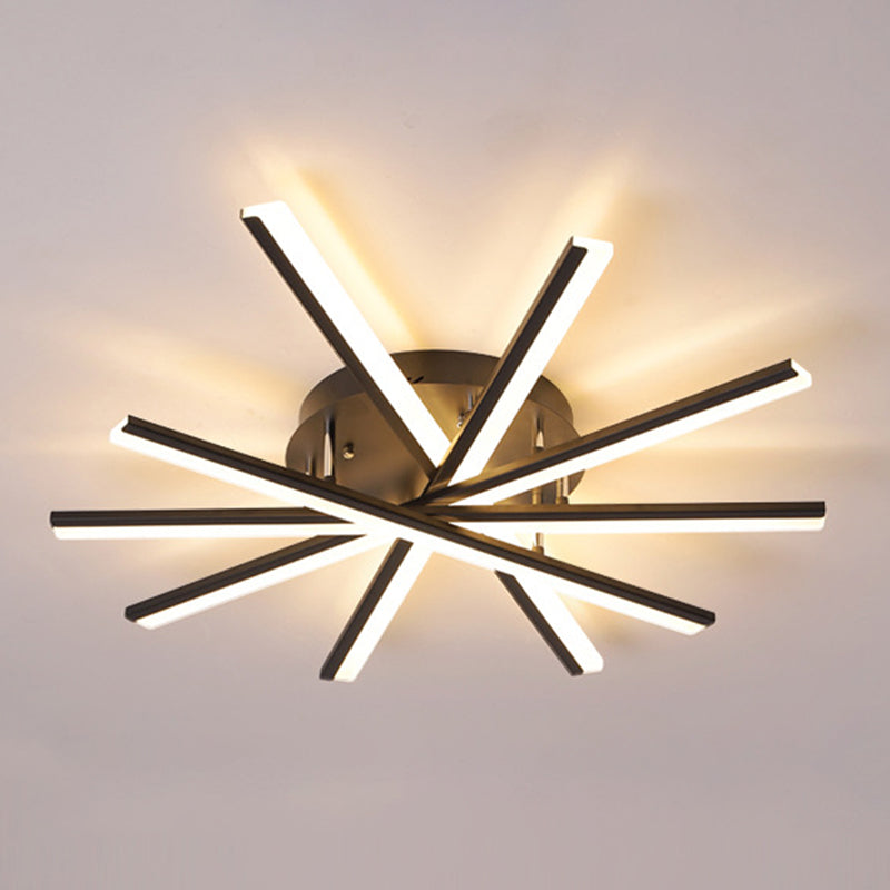 Modern minimalistisch LED Lineair plafondlicht Smeedijzeren binnenspoeling Mount met acrylschaduw