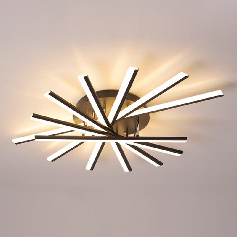 Modern minimalistisch LED Lineair plafondlicht Smeedijzeren binnenspoeling Mount met acrylschaduw