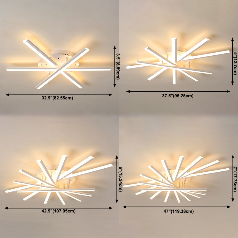 Modern minimalistisch LED Lineair plafondlicht Smeedijzeren binnenspoeling Mount met acrylschaduw