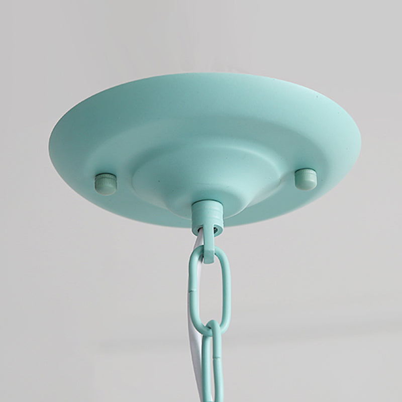 Lustre de plafond vert de style moderne swooping bras metal à 5 ​​lights pendant éclairage