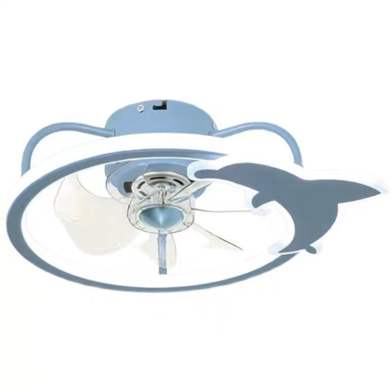 Ventilateur de la LED créatif pour enfants léger les ventilateurs de plafond géométriques de fer laqué avec une teinte acrylique pour la chambre