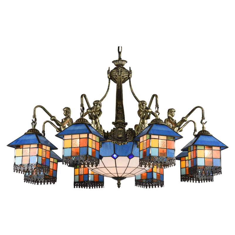 Tiffany Style Chandelier 3/5/9/11 Lights Stained Glass Hanging Light for Living Room