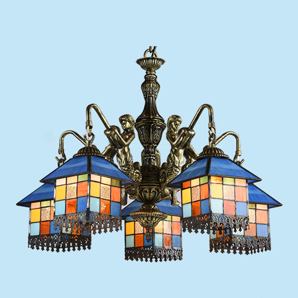 Tiffany Style Chandelier 3/5/9/11 Lights Stained Glass Hanging Light for Living Room