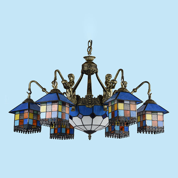 Tiffany Style Chandelier 3/5/9/11 Lights Stained Glass Hanging Light for Living Room