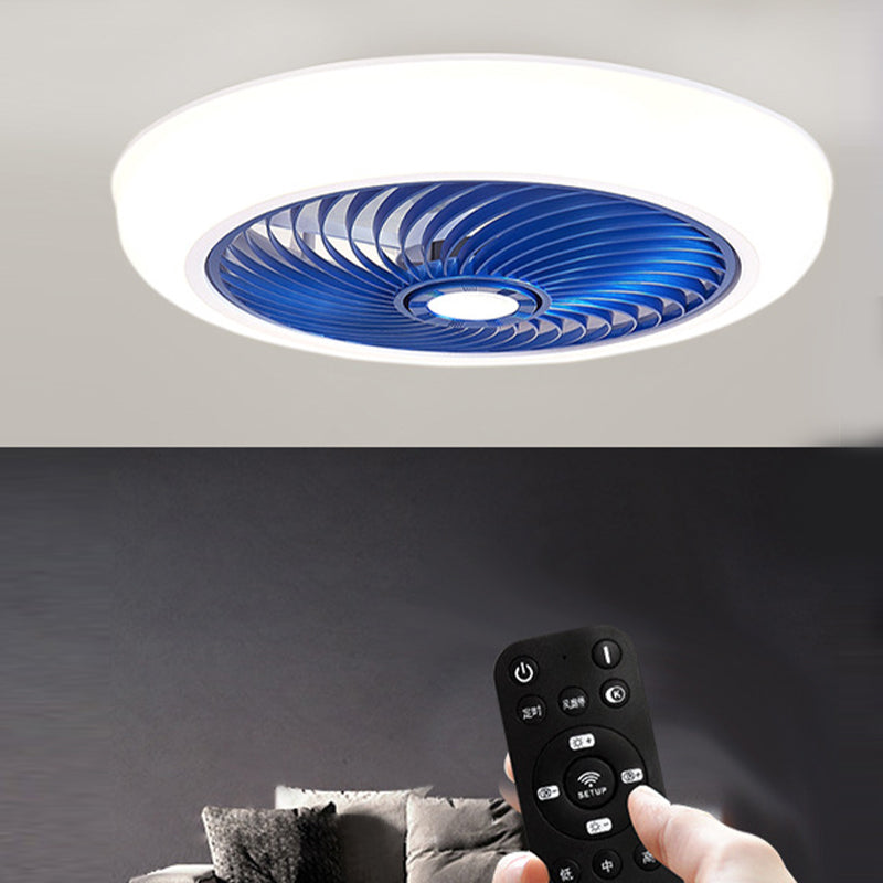 Lámpara de ventilador de techo de montaje de macarrón LED redondeo con luz con sombra acrílica