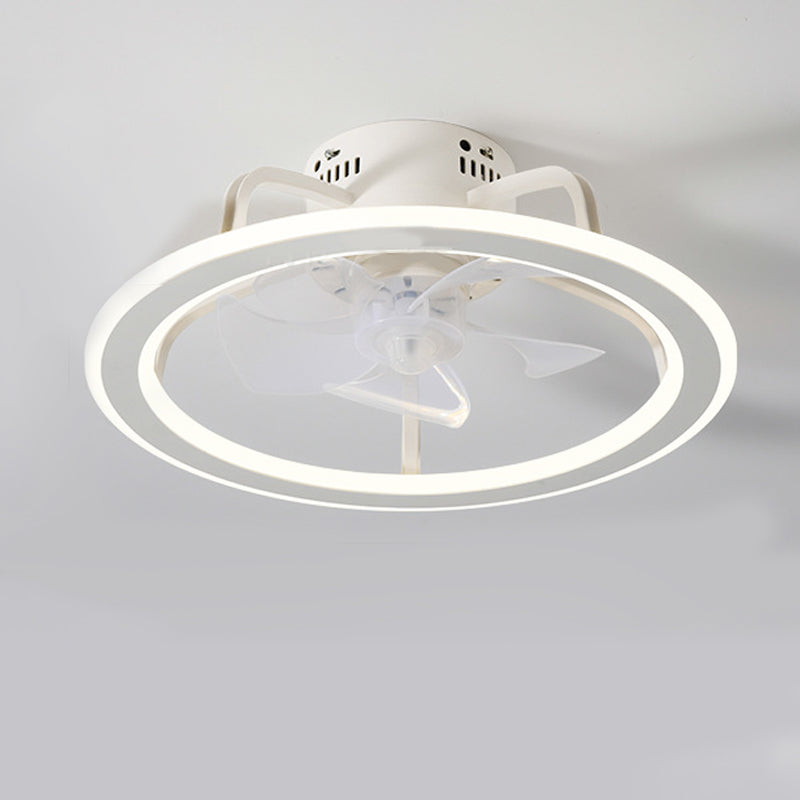 Hoop Shaped Dining Room Fan Lighting Acrylic LED Minimalist Semi Flush Mounted Ceiling Light