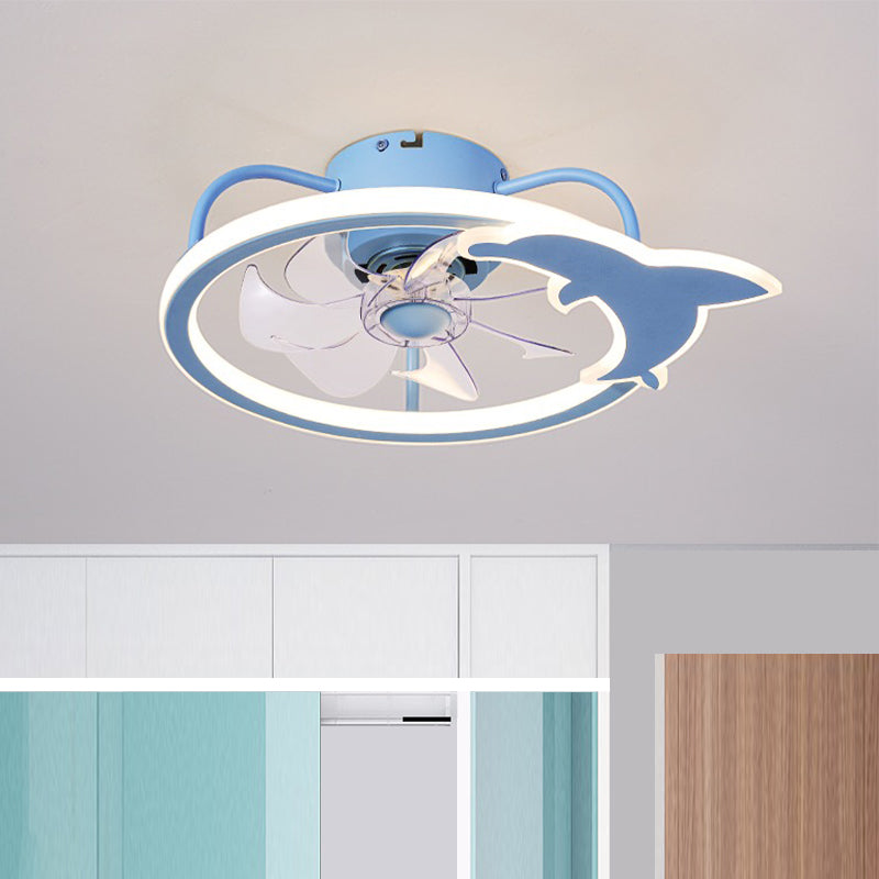 Méditerranée Circulaire de plafond Éclairage luminaire acrylique Enfants Couple LED Semi Flush Light