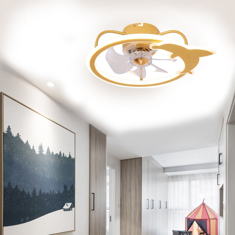 Méditerranée Circulaire de plafond Éclairage luminaire acrylique Enfants Couple LED Semi Flush Light