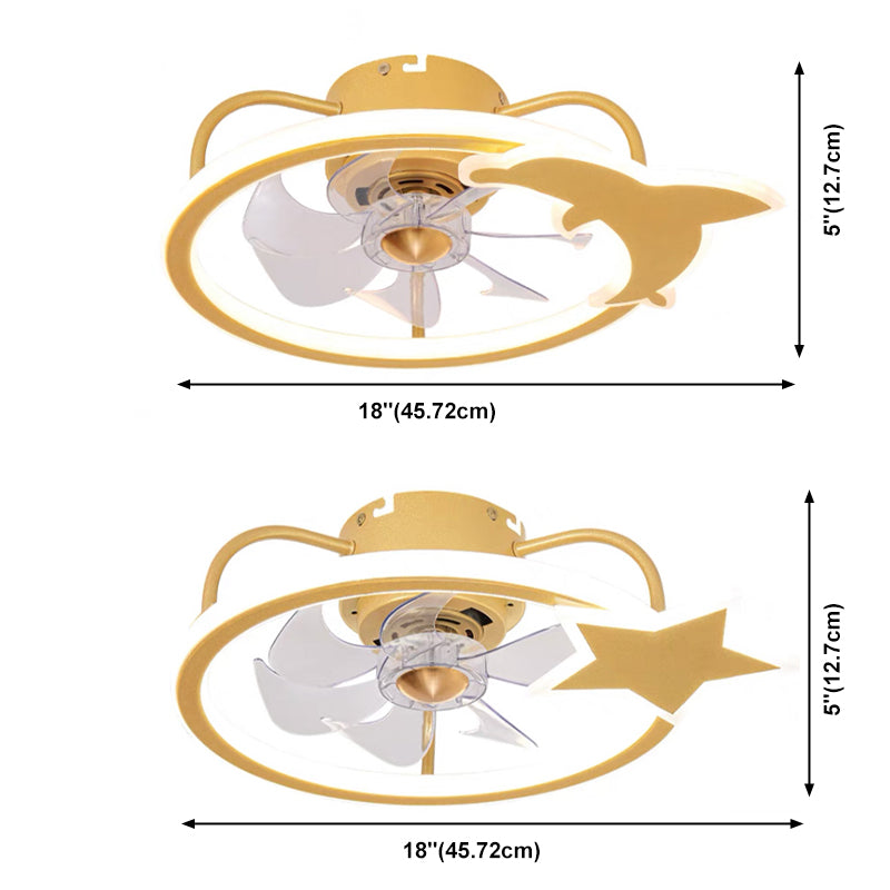 Méditerranée Circulaire de plafond Éclairage luminaire acrylique Enfants Couple LED Semi Flush Light