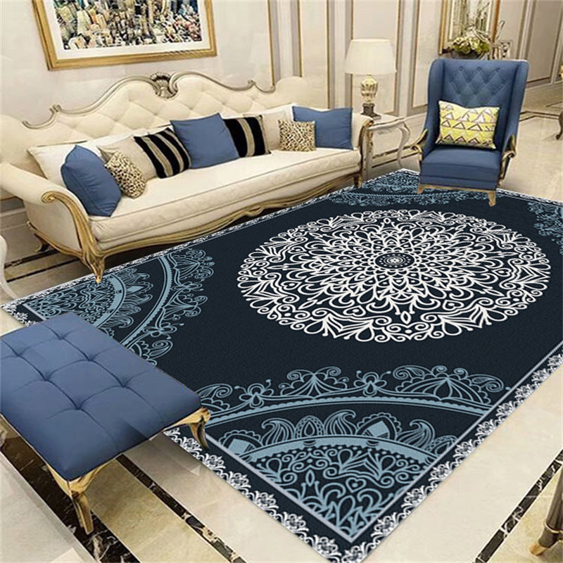 Tapis traditionnel de la Marine Tapis antique Modèle Polyester Carpet Tacon résistant aux taches pour la décoration intérieure