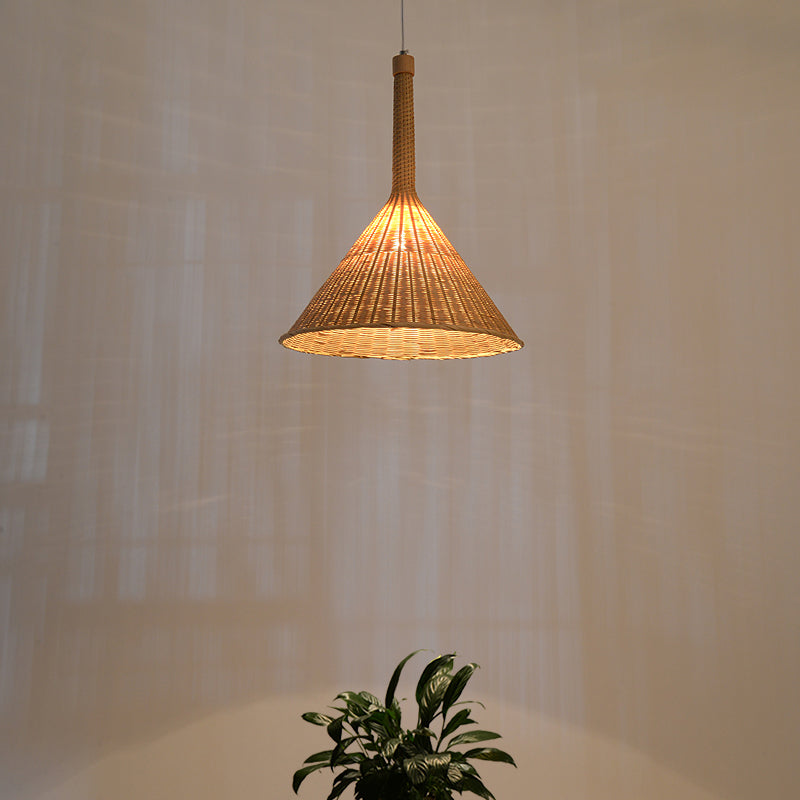 Lampada a soffitto conica ASIAN BAMBOO 1 TESTA LIFE APPENA DI PENDANTE LUCE PER TRUCAMENTO