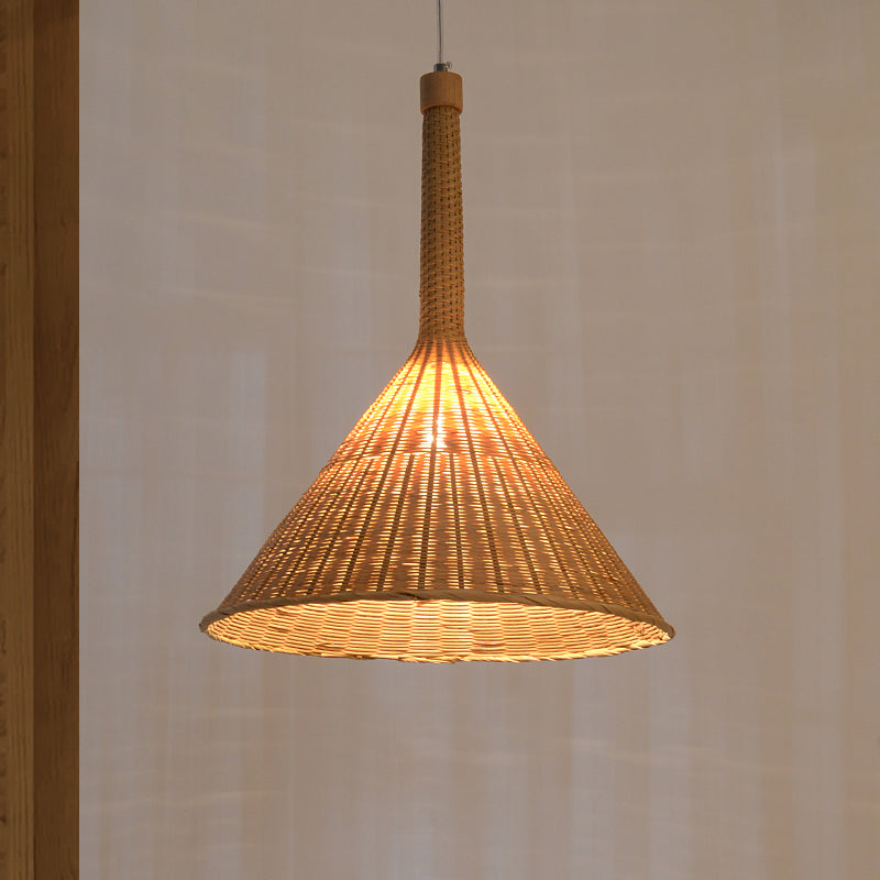 Lampada a soffitto conica ASIAN BAMBOO 1 TESTA LIFE APPENA DI PENDANTE LUCE PER TRUCAMENTO