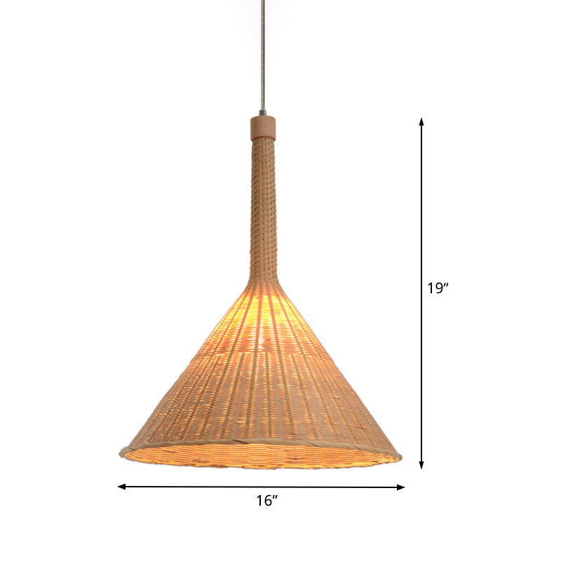 Lampada a soffitto conica ASIAN BAMBOO 1 TESTA LIFE APPENA DI PENDANTE LUCE PER TRUCAMENTO