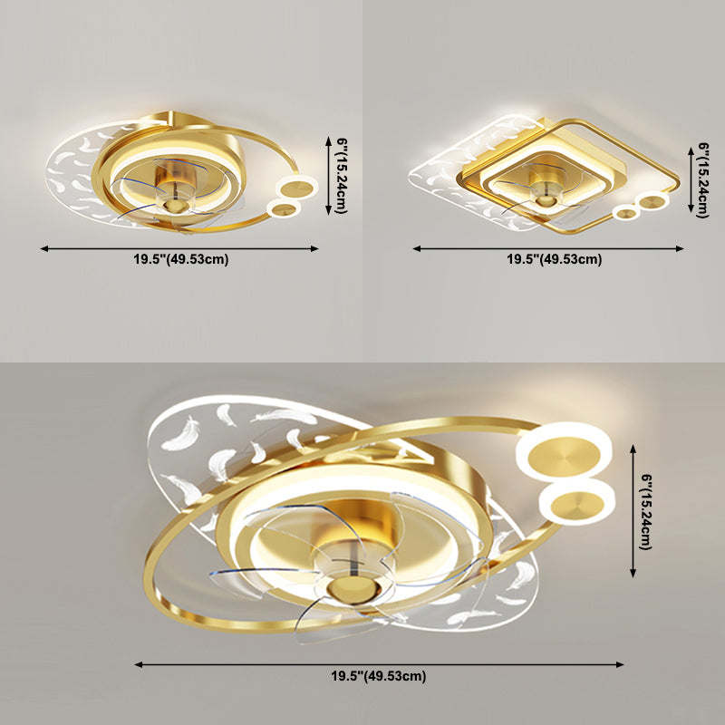 Éclair de ventilateur de plafond en plumes minimalistes