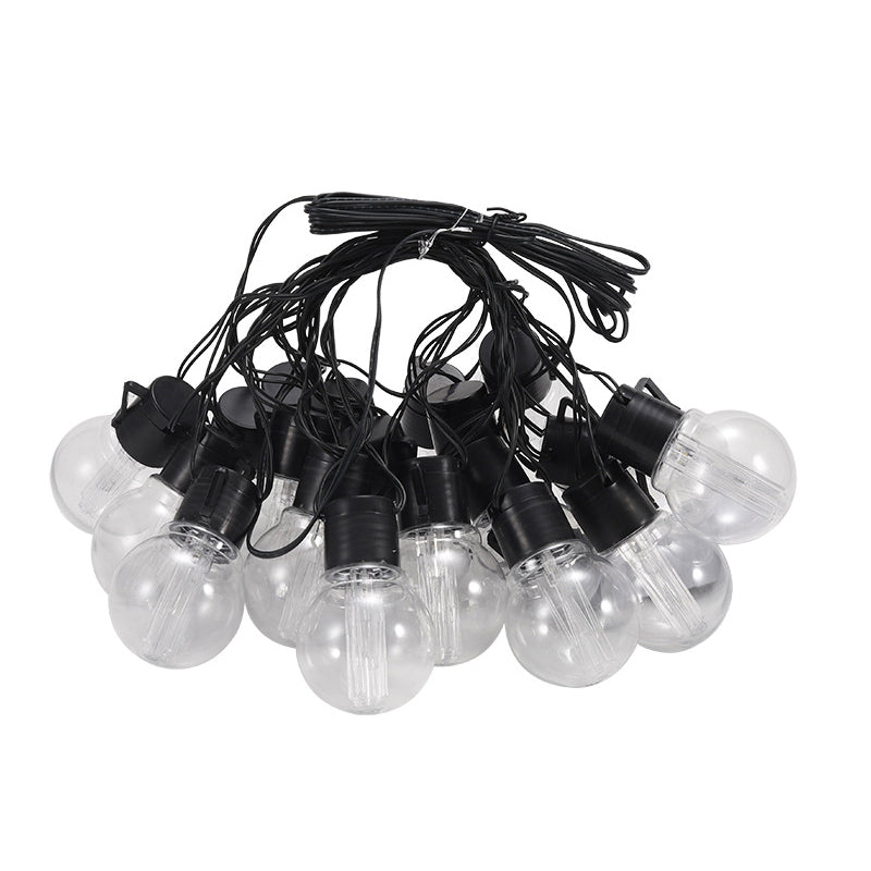 Retro G50 Globe Bulb String Light Plastic Outdoor Solar LED Christmas Light in Black