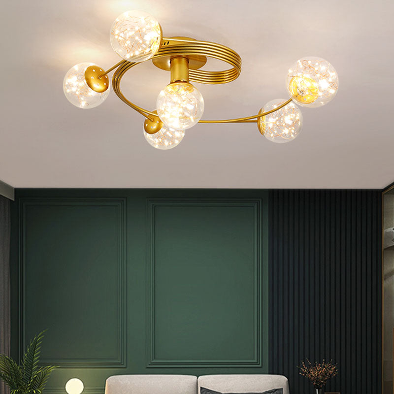 Round Shade Multi-Lights Flush Mount Modern Style Flush Mount Ceiling Light Fixture