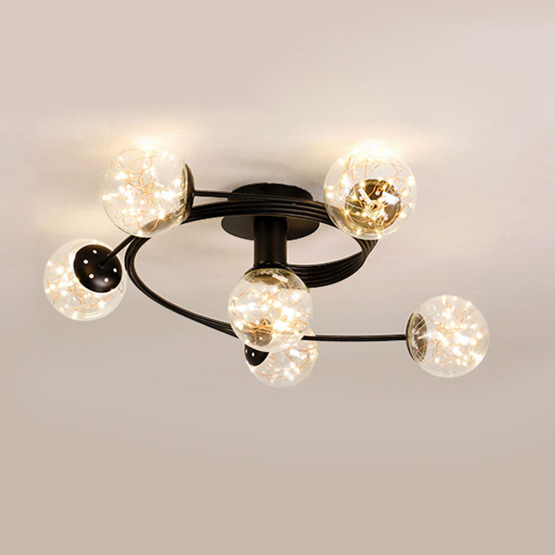 Round Shade Multi-Lights Flush Mount Modern Style Flush Mount Ceiling Light Fixture