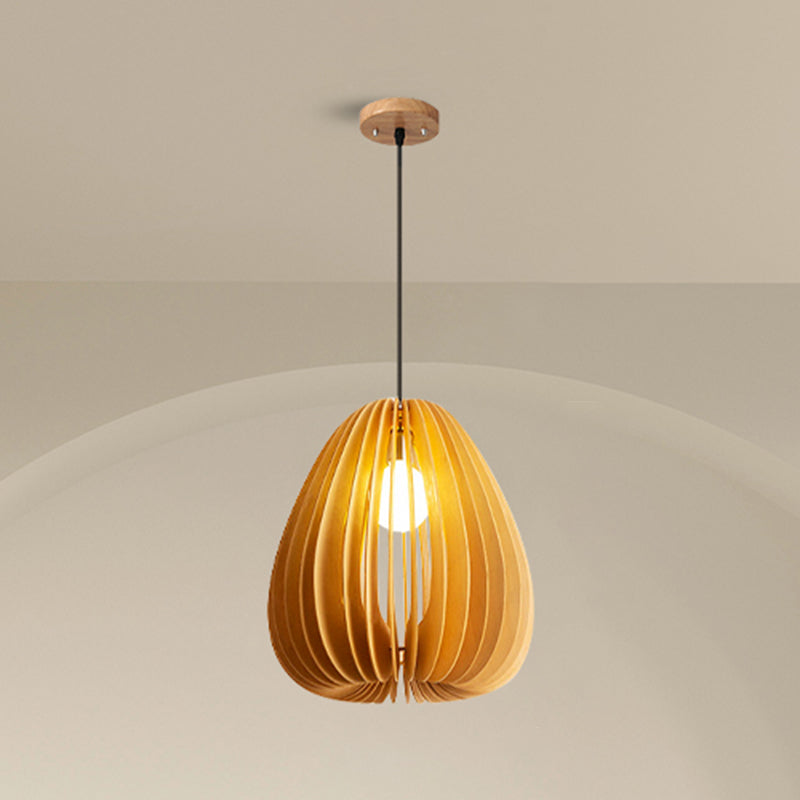 Style géométrique de style moderne Bois pendentif 1 lampe à suspension légère pour salle à manger