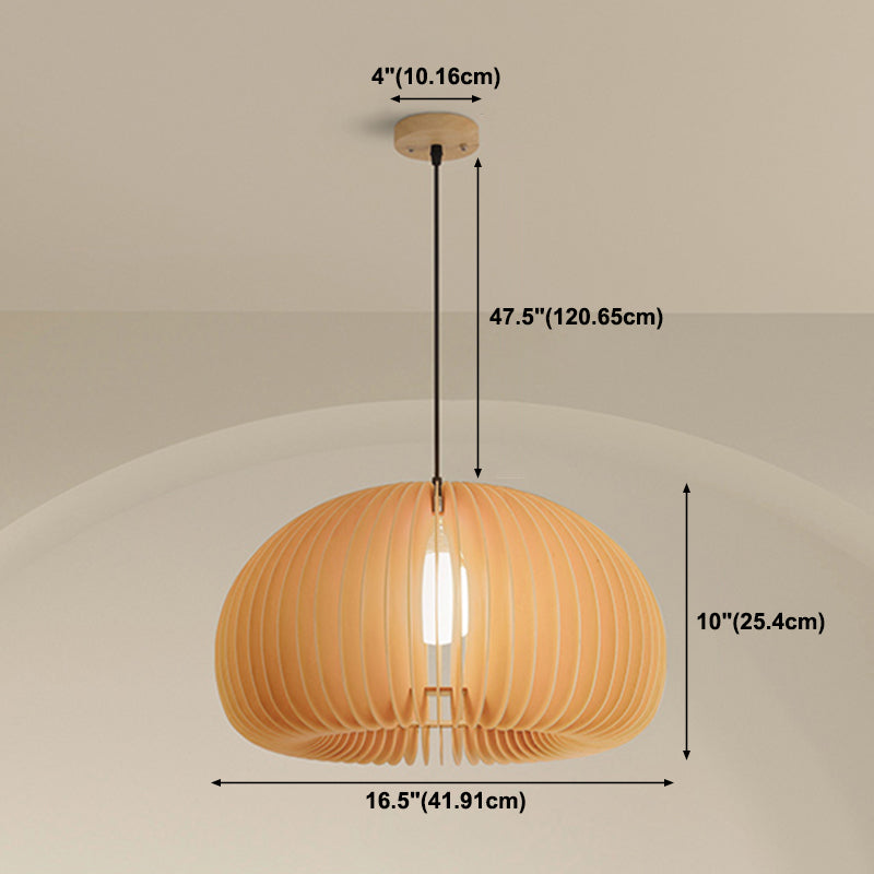 Style géométrique de style moderne Bois pendentif 1 lampe à suspension légère pour salle à manger