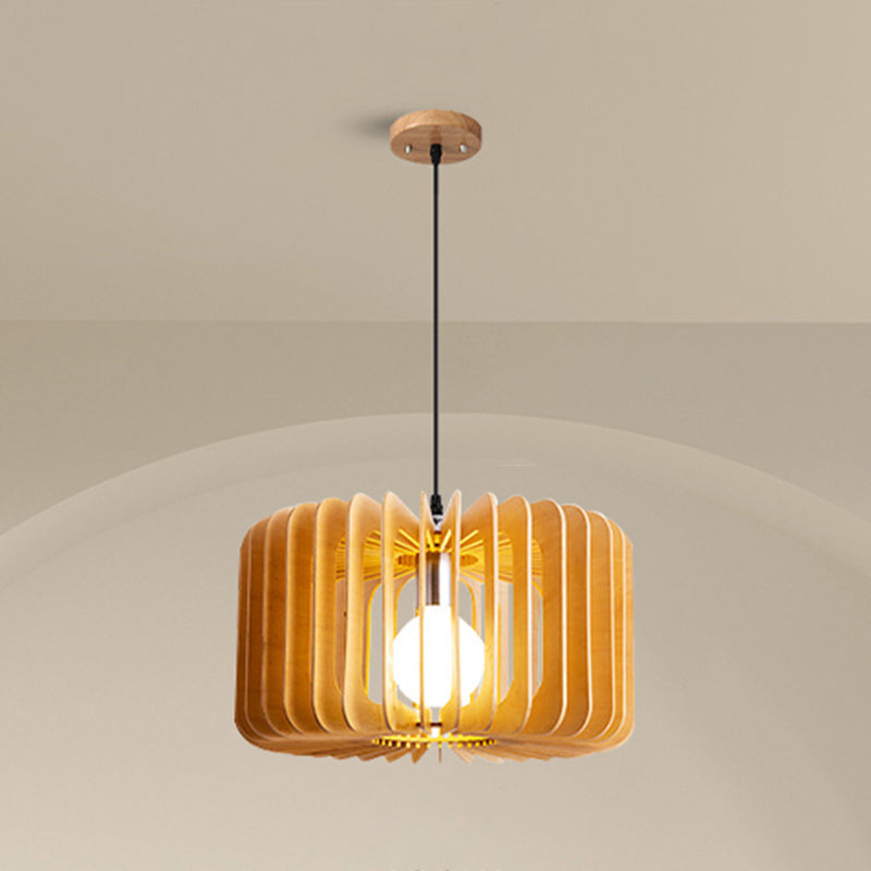 Style géométrique de style moderne Bois pendentif 1 lampe à suspension légère pour salle à manger