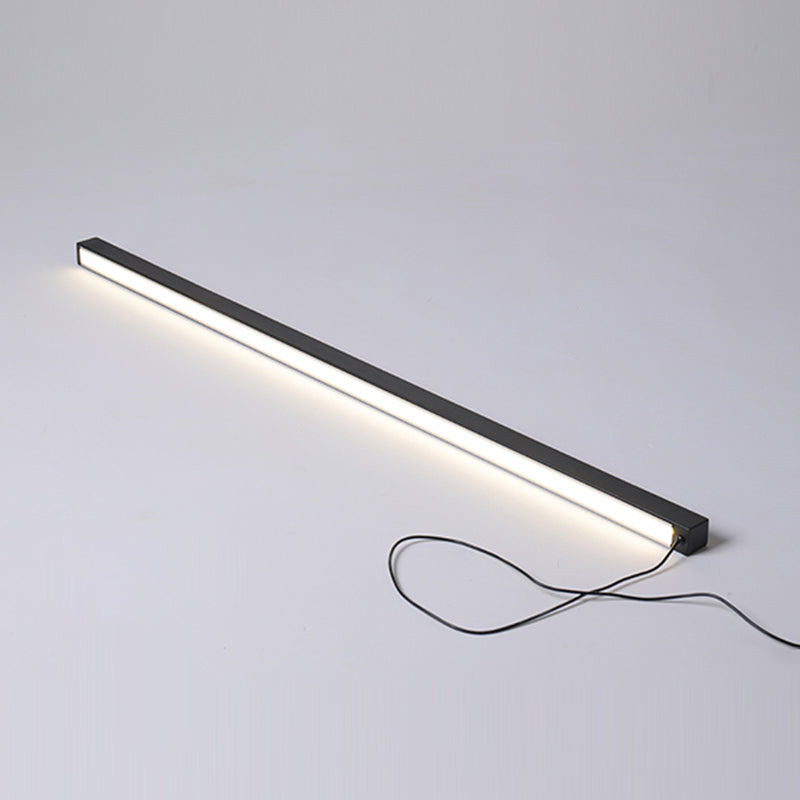 Aluminum Bar Shaped Floor Light Minimalist Living Room LED Floor Lamp against Wall