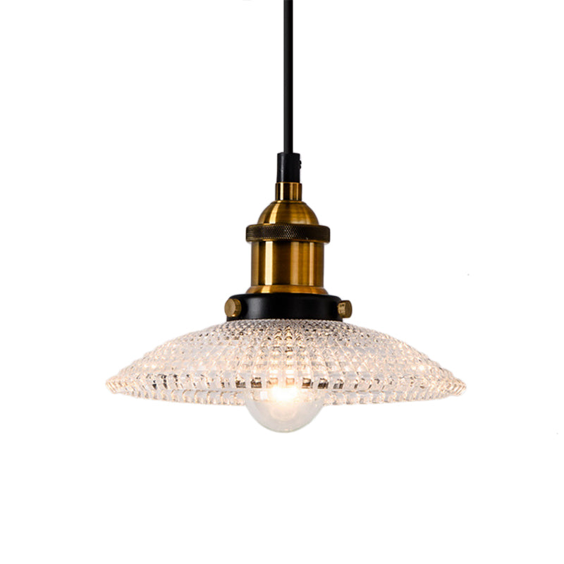 Ciotola leggera del soffitto in ottone in ottone a griglia/cupola/ambito da piattino a 1 luce che pende industriale per cucina