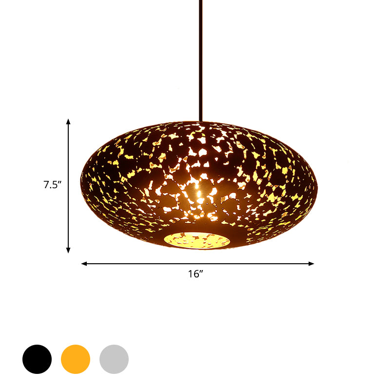 Lampada argento in metallo/bronzo/ottone lanterna 1 testa a sospensione decorativa per la camera da letto