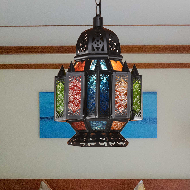 1 ampoule Métal Éclairage Antique Black Urn Living Room Plafond Suspension Lampe