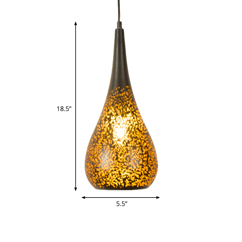 Laser coupé lampe suspendue Déco 1 Bulbe Éclairage du pendentif métallique en laiton, 5,5 "/9,5" / 10 "de largeur