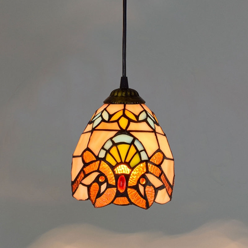 Luz de colgante colgante sombreado de arte manchado de vidrio de colgante de colgante de estilo Tiffany